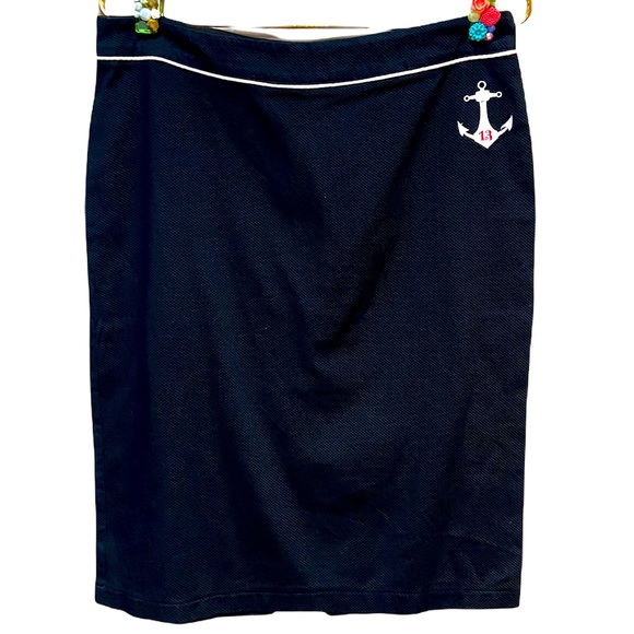 Lucky 13 pencil skirt with anchor - Picture 1 of 5